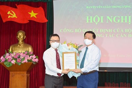 Ông Lê Quốc Minh giữ chức Phó Trưởng Ban Tuyên giáo Trung ương, Bí thư Đảng đoàn Hội Nhà báo Việt Nam