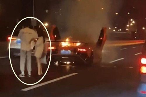 Cháy siêu xe 21 tỷ đồng, thiếu gia chỉ lo an ủi bạn gái khiến dân mạng phát sốt