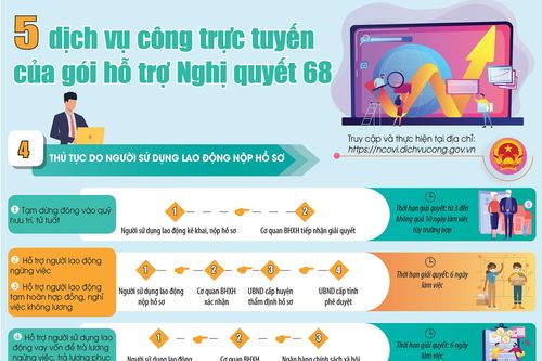 5 dịch vụ công trực tuyến của gói hỗ trợ Nghị quyết 68