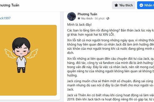 Jack lên tiếng về drama với Thiên An, nhận trách nhiệm 'làm cha'