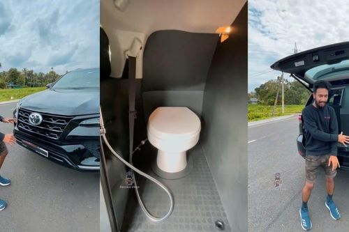 Dân chơi Ấn Độ chế nhà vệ sinh trên Toyota Fortuner 2021