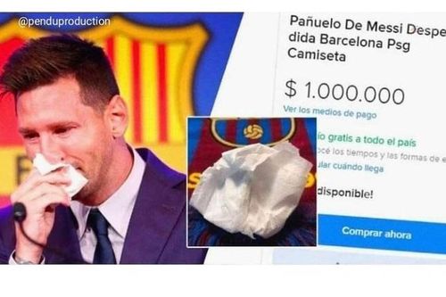 Sốc: Khăn lau nước mắt chia tay Barca của Messi được rao bán hơn 23 tỷ đồng