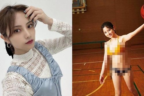 Hot girl Nhật Bản mặc bikini chơi bóng rổ nóng bỏng nhận 'gạch đá'