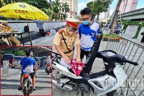 Thanh niên ra đường '4 không' bị Tổ công tác đặc biệt Hà Nội xử lý