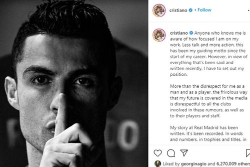 Ronaldo viết tâm thư: 'Không ai được đùa giỡn với tên tuổi của tôi'