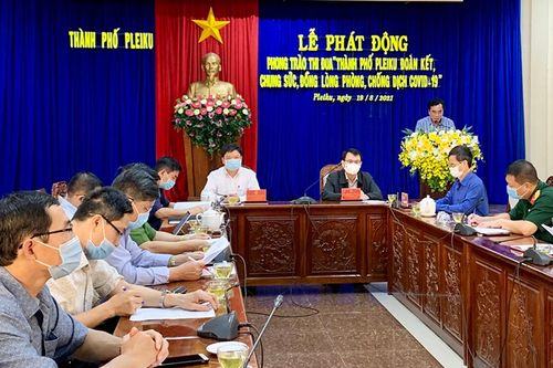 Pleiku phát động thi đua đoàn kết, chung sức, đồng lòng phòng-chống dịch Covid-19