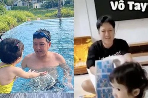 Thực hiện thử thách với con gái, danh hài Trường Giang lần đầu để lộ gương mặt bé Destiny