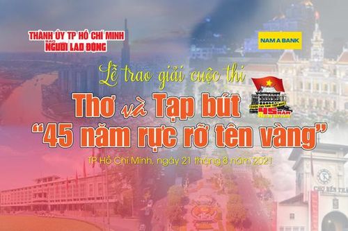 Báo Người Lao Động trao 13 giải thưởng trong cuộc thi Thơ và Tạp bút '45 năm rực rỡ tên vàng'