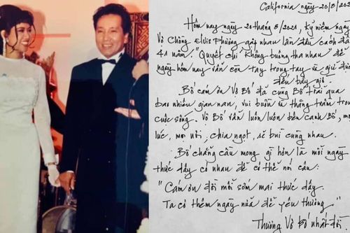 Danh ca Elvis Phương viết thư tay gửi vợ nhân kỉ niệm 41 năm ngày gặp nhau lần đầu