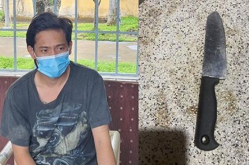 Trèo tường thăm bạn gái bị phát hiện, thanh niên dùng dao tấn công công an