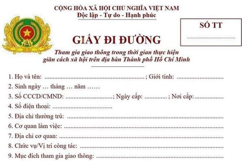 Công an TP Hồ Chí Minh là đầu mối cấp giấy đi đường