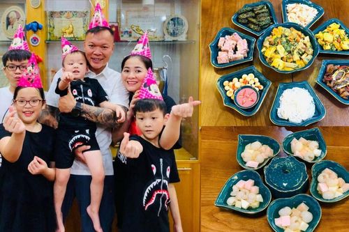Bà xã xinh đẹp 'Quả bóng vàng 2008' Dương Hồng Sơn khoe bếp xịn xò với vô vàn món ngon