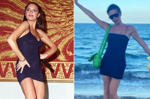 Victoria Beckham mặc váy hai dây ôm sát