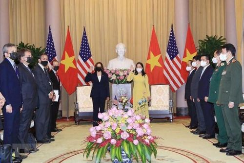 Phó Chủ tịch nước Võ Thị Ánh Xuân tiếp Phó Tổng thống Hoa Kỳ Harris