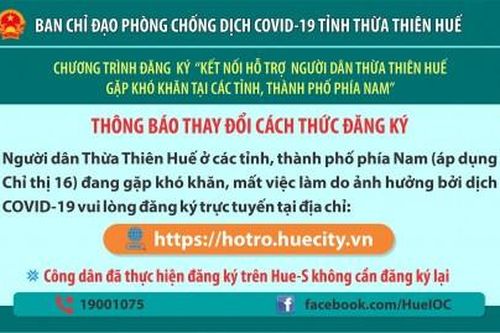 Chính trị - Xã hội An sinh xã hội Thay đổi cách thức đăng ký chương trình kết nối hỗ trợ người dân Thừa Thiên Huế