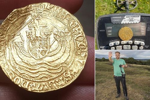 Hỳ hục đào bới, bỗng dưng vớ bẫm đồng xu vàng 500 tuổi
