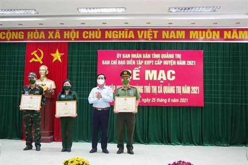 Thị xã Quảng Trị hoàn thành tốt diễn tập khu vực phòng thủ năm 2021