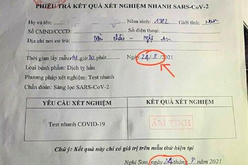 Sửa giấy xét nghiệm để qua chốt kiểm soát phòng dịch