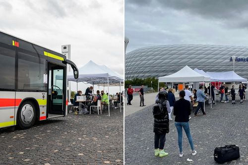 CĐV được tiêm vaccine khi đến sân Allianz xem Bayern Munchen thi đấu