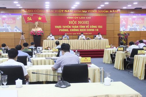 Hội nghị trực tuyến toàn tỉnh về công tác phòng, chống dịch Covid-19.