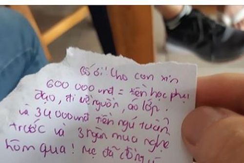 Con gái viết giấy xin tiền bố, chốt câu cuối cùng đắt giá khiến bố hết đường từ chối