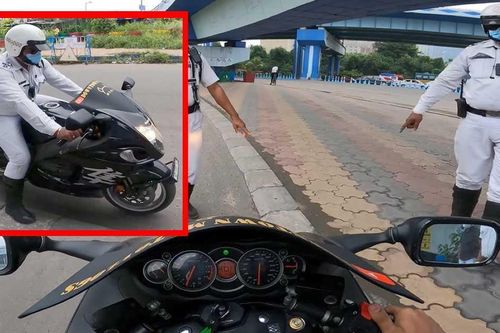 Viên cảnh sát xin lái thử 'thần gió' Suzuki Hayabusa, quên cả xử phạt vi phạm