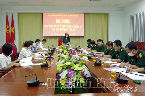 BTV Tỉnh ủy giám sát BTV Đảng ủy Quân sự tỉnh về thực hiện nghị quyết lần thứ XIII của Đảng
