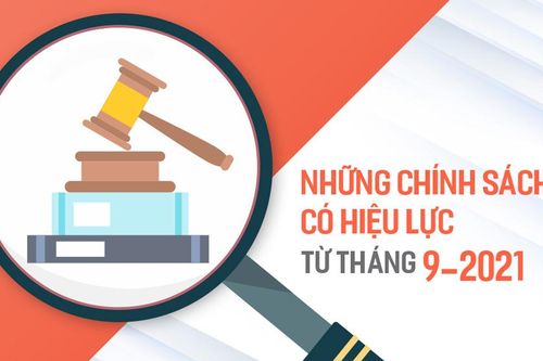 Infographic: Những chính sách có hiệu lực từ tháng 9/2021