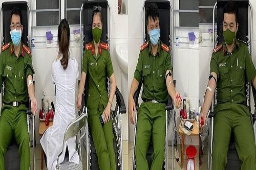4 cán bộ công an hiến máu cứu bệnh nhân ung thư thoát hiểm trong gang tấc