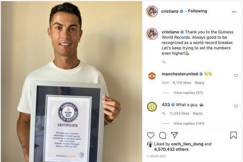 Ronaldo 'khoe' Kỷ lục Thế giới Guinness