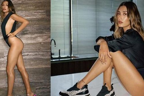 Bà xã Justin Bieber diện áo tắm khoét hông siêu bạo khoe triệt để đôi chân miên man