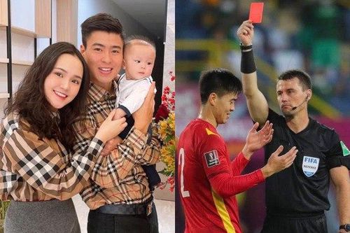 Duy Mạnh rời sân vì thẻ đỏ: Hành động của bà xã khác với thái độ của nhiều sao Việt