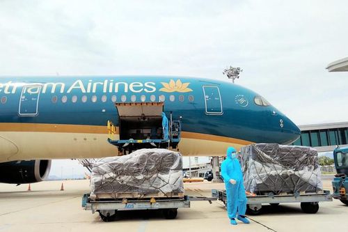 Thêm 180.000 bộ kit xét nghiệm Covid-19 do Đức trao tặng về đến Việt Nam