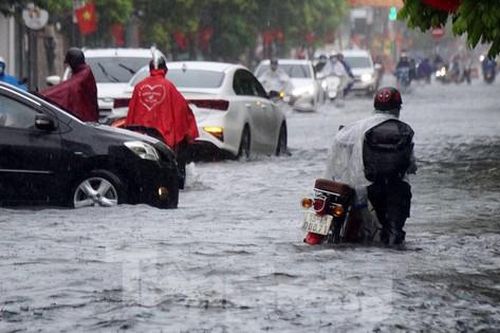 Học sinh Hải Phòng đội mưa, bì bõm lội nước về sau lễ khai giảng năm học đặc biệt