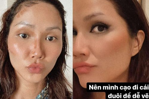 H'Hen Niê tự trang điểm mùa dịch, ví như trát xi măng lên mặt khiến fan phì cười