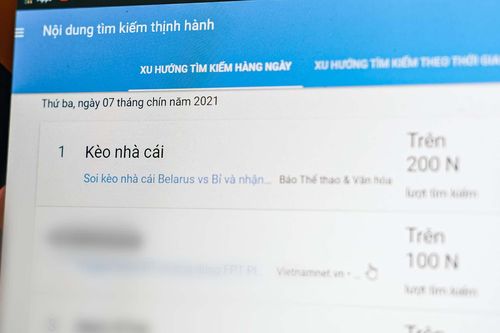 Người Việt tìm kiếm 'kèo nhà cái' nhiều nhất trong ngày 7/9