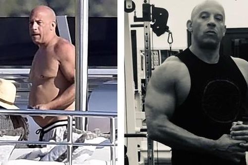 Tài tử cơ bắp Vin Diesel gây choáng với thân hình xập xệ, bụng phệ