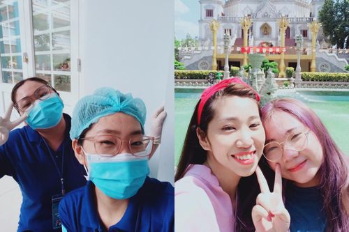 Nữ sinh ở TP.HCM vừa học, vừa đi chống dịch cùng chị gái