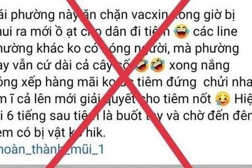 Thông tin sai sự thật 'phường ăn chặn vắc xin', một phụ nữ bị xử phạt