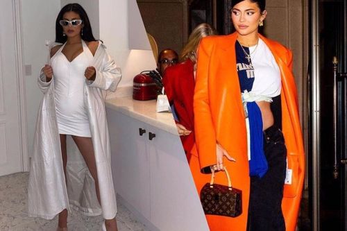 Kylie Jenner mang bầu vẫn mặc váy áo ngắn ngũn 'căng đét' ra phố