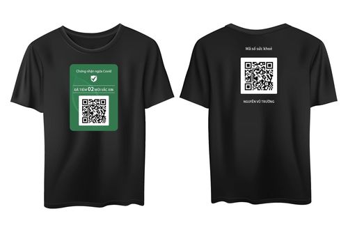 Áo phông in mã QR chứng nhận tiêm vắc xin bất ngờ gây xôn xao
