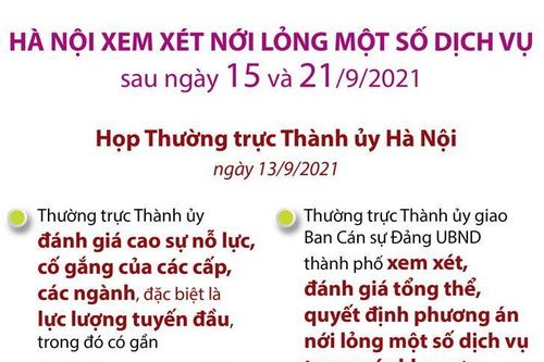 Hà Nội xem xét nới lỏng một số dịch vụ sau 15/9 và 21/9