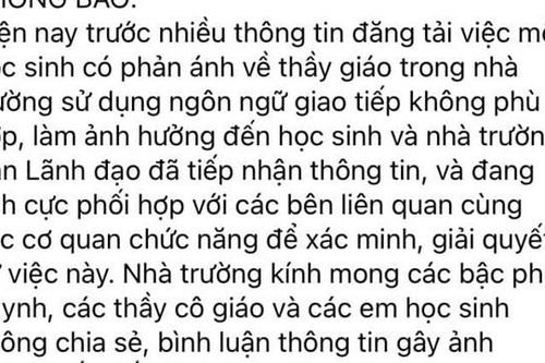 Kết luận chính thức về vụ thầy giáo THPT Cẩm Phả bị tố nhắn tin tán tỉnh nữ sinh