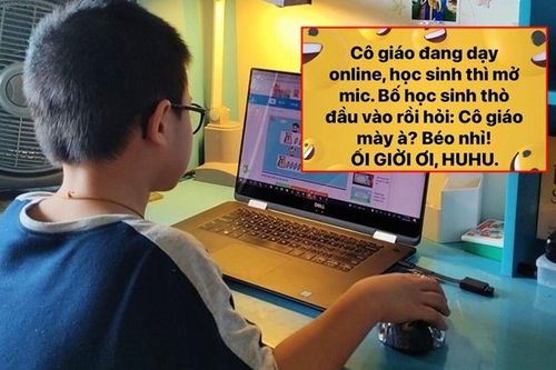 Con học online quên tắt mic, ông bố trẻ đi qua nói một câu mà khiến cô giáo 'đứng hình'
