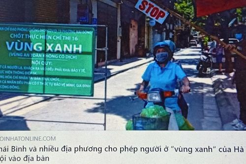 Thông tin Thái Bình cho người từ 'vùng xanh' vào địa bàn là sai sự thật