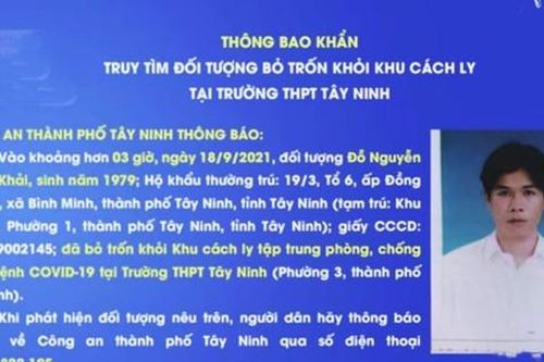Công an phát thông báo khẩn truy tìm đối tượng trốn khu cách ly tập trung