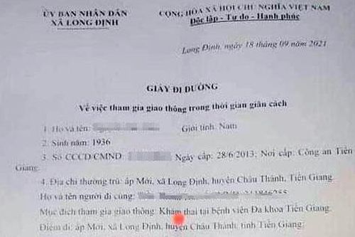 Cấp giấy đi đường cho cụ ông 85 tuổi đến bệnh viện... khám thai