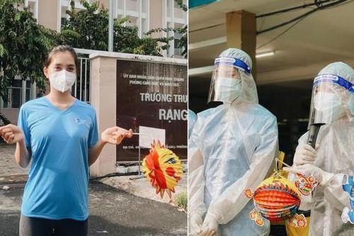 Hoa hậu Tiểu Vy, Á hậu Phương Anh và mùa Trung thu đáng nhớ khi mặc đồ bảo hộ làm chị Hằng