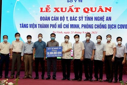 Nghệ An tiếp tục cử 50 thầy thuốc vào TP. Hồ Chí Minh chống dịch