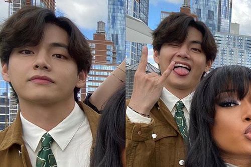 V BTS gây bão với bức ảnh lè lưỡi thương hiệu của Megan
